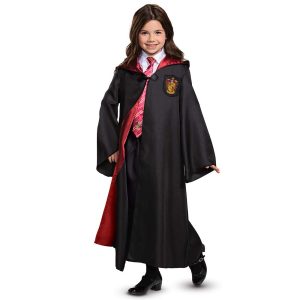 Disguise Harry Potter Gryffindor Robe, Official Hogwarts Wizarding World Costume Robe, Deluxe Kids Dress Up Accessory, Child Size Medium (7-8), Black & Red
