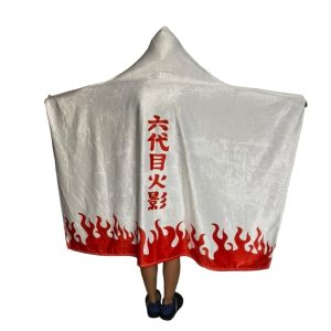 Generic Anime Blanket Hoodie, Warm, Super Soft and Cozy for Men and Women, White & Red