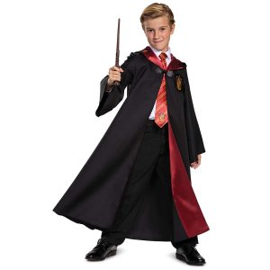 Disguise Harry Potter Gryffindor Robe, Official Hogwarts Wizarding World Costume Robe, Deluxe Kids Dress Up Accessory, Child Size Medium (7-8), Black & Red