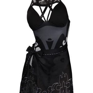 Alleyon 2B Cosplay Costume Swimsuit Anime Bikini No.2 Type B Dress Bathing Suit