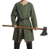 VZQI Kids Medieval Pirate Costume Tunic Renaissance Knight Warrior Viking LARP Halloween Green Boys Tops S