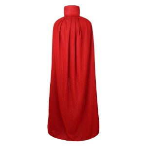 55" Stand Collar Reversible Cloak Masquerade Cape Costume, Black and Red(55"/140cm, Black and Red)