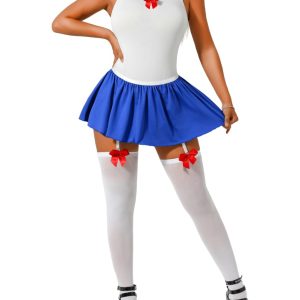 EHSUYAB 3Pcs Women Sailor Costume Halloween, Japanese School Girl Uniform Outfit, Snap Crotch Anime Cosplay Lingerie Set Medium