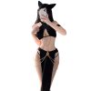 QNCLO Women's cosplay sexy pajamas Chinese cheongsam Japanese geisha dance underwear (black)