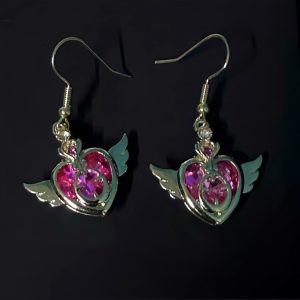 4Pcs Anime Earrings Guardian Star Moon Cat Heart Shaped Dangle Earrings Cosplay Accessories for Women