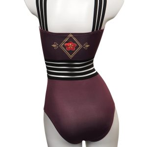 Alleyon Hu Tao Swimsuit Genshin Impact One Piece Bathing Suit Cosplay Womens Anime Bikini M