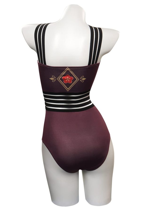 Alleyon Hu Tao Swimsuit Genshin Impact One Piece Bathing Suit Cosplay Womens Anime Bikini M - Image 5
