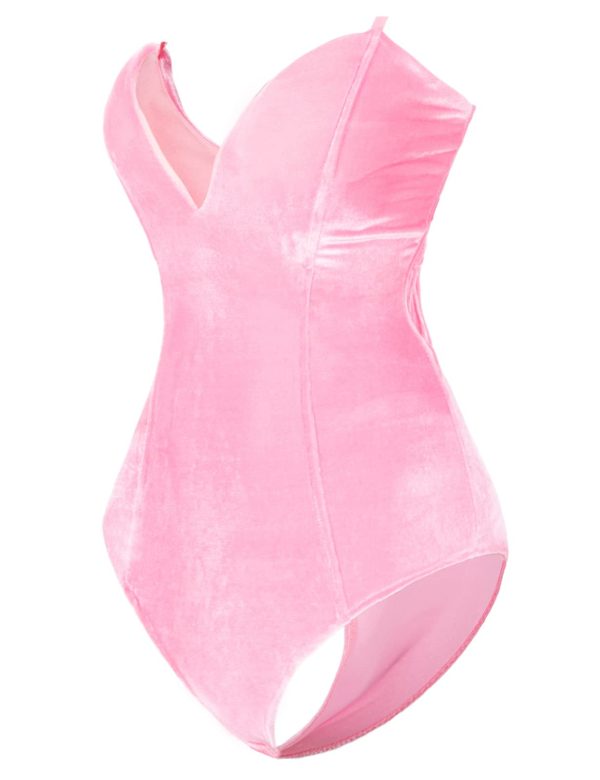 AiMiNa Anime Womens Bunny Girl Costume One Piece Bodysuit Halloween Cosplay Catsuit Bunny Headband Stockings Set(Pink S) - Image 6