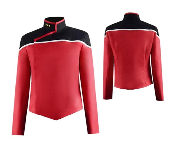 Adult Star Series Costume Shirt Mens Lower Decks Uniform Shirt Top Jacket (Red, X-Large)