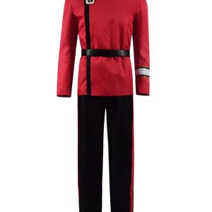 Adult Mens Red Khan Starfleet Costume James Doohan George Takei Starfleet Cosplay Uniform (Red, XL)