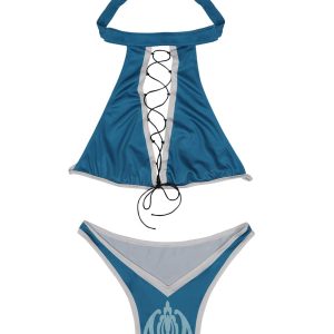 Alleyon MK Swimsuit Kitana Cosplay Anime Bathing Suit Two Piece Bikini Set for Women