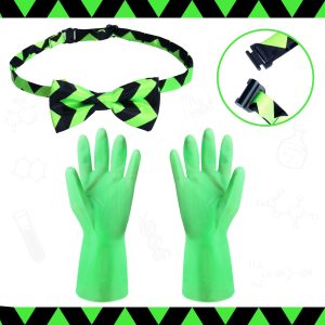 Keymall Mad Scientist Costume for Kids 6 Pieces Halloween Crazy Mad Wig Scientist Lab Coat Mustache Goggles Gloves Bow Tie (Set A)