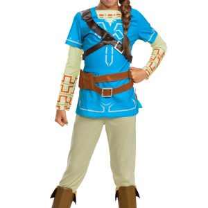 Link Breath Of The Wild Deluxe Costume, Blue, Medium (7-8)
