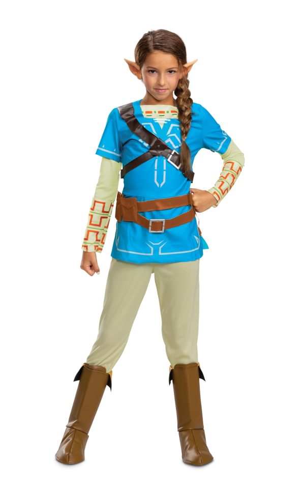 Link Breath Of The Wild Deluxe Costume, Blue, Medium (7-8)