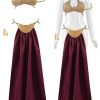Adult Princess Leia Slave Cosplay Costume Bikini Carnival Outfit Dress Gold Bra Skirt Halloween Costume for Women (Gold, X-Small)