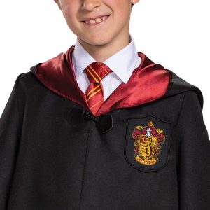 Disguise Harry Potter Gryffindor Robe, Official Hogwarts Wizarding World Costume Robe, Deluxe Kids Dress Up Accessory, Child Size Medium (7-8), Black & Red