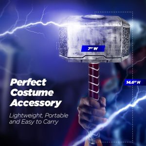 LoGest Halloween Hammer Cosplay - Small and Large Available Lightweight PU Foam Hammer - Perfect Replica with Textured Detailing - Ideal Costume Prop for Dress-up Great Gift for Birthday (Small)