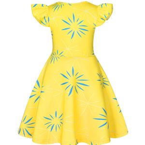 Akokvlar Girls Green Disgust Costume Cartoon Yellow Joy Costume Dress Halloween Outfit (5-6 Years, Yellow)