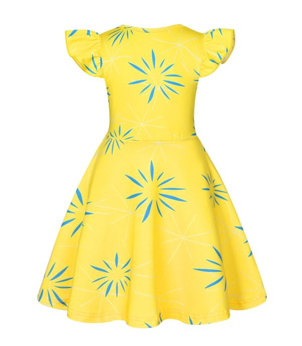 Akokvlar Girls Green Disgust Costume Cartoon Yellow Joy Costume Dress Halloween Outfit (5-6 Years, Yellow) - Image 6