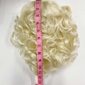 GNIMEGIL 12 inch Short Blonde Curly Wigs for Women Big Wavy 80s Flip Wigs Cosplay Costume Party Halloween Synthetic Yellow Blonde Hair Natural Mommy Wig with Weaving Cap