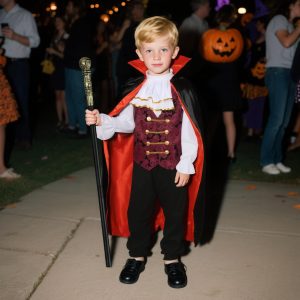 HOMELEX Child Vampire Costume for Boy Scary Halloween Red Costumes for Kids Dress Up Set