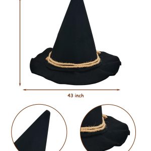 9 Piece Scarecrow Costume Set for Women Men Scarecrow Hat Gloves Rope Belt Straw Kit Holloween Cosplay Accessories