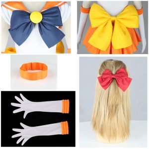 GDXMCCOS US size Anime Venus Cosplay Costume Women Halloween Orange skirt suit (Large)