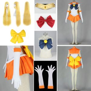 GDXMCCOS US size Anime Venus Cosplay Costume Women Halloween Orange skirt suit (Large)