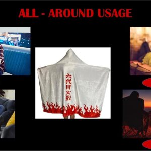 Generic Anime Blanket Hoodie, Warm, Super Soft and Cozy for Men and Women, White & Red