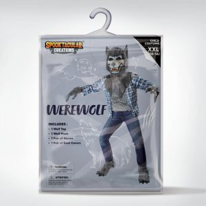 Spooktacular Creations Boy Howling Werewolf Costume with Mask, Halloween Costume for Kids, Wolf Outfit Kids-Blue