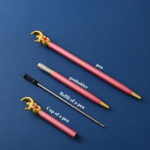 GHHQIANG 2Pcs Sailor Moon Pen School Supplies, Sailor Moon Merch, Kawaii Stationery Set for School Day Students Gifts or Offices,Tip 1mm ，with 4 black pen refills