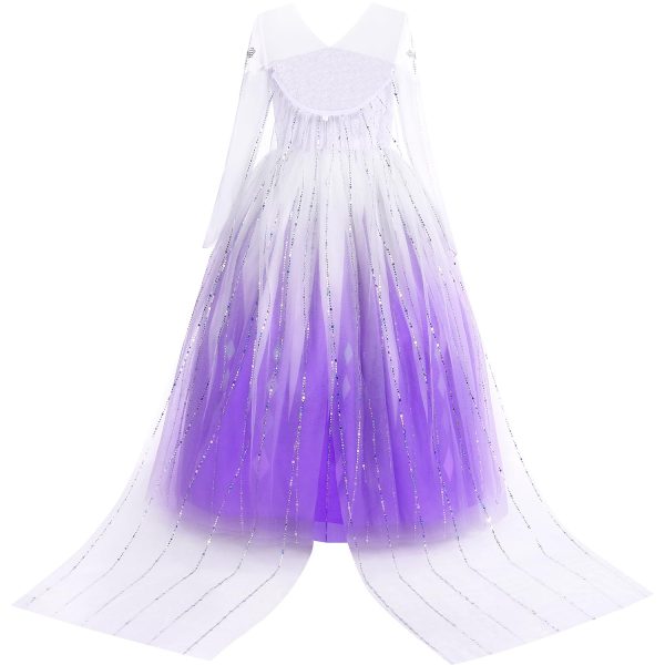 Aolliya Princess Dress for Girls Snow Queen Princess Costumes Purple Princess Dress Up for Halloween Cosplay Carnival - Image 8