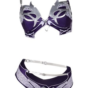 Alleyon Womens Anime Cosplay Swimsuit Game Two Piece Bathing Suit Bikini Set Swimwear