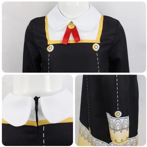 Anya Costume Girls Cosplay Dress with Hair clips Socks and Wig Halloween Party Outfit for Girls 3-12 Years