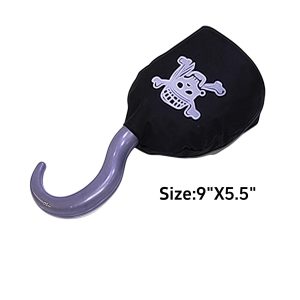 10Pcs Pirate Accessories Set Role Play Captain Pirate Costume Decorations Pirate Hook Hat Telescope Headscarf Belt Eye Patch Halloween Costume