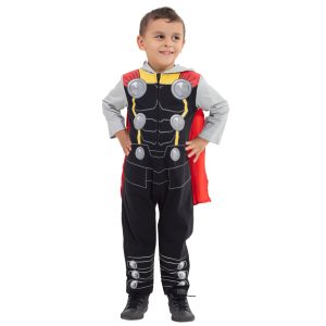 Marvel Avengers Thor Toddler Boys Zip Up Cosplay Coverall and Cape 4T