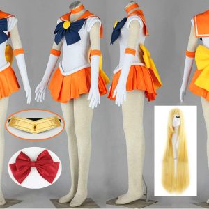 GDXMCCOS US size Anime Venus Cosplay Costume Women Halloween Orange skirt suit (Large)