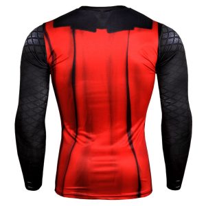 HIMIC E77C 3D Super Hero Close-Fitting Quick-Drying Elastic Sport Cosplay T-Shirt Long Sleeve (XX-Large,Thor Long Sleeve)