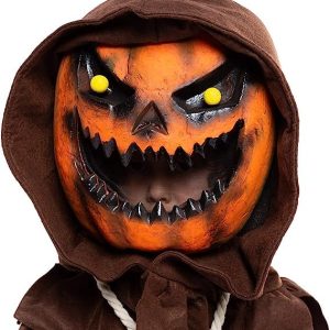 Spooktacular Creations Scary Scarecrow Costume for Kids, Halloween Costume for Boys w/Pumpkin Head, Pumpkin Outfit for Boys