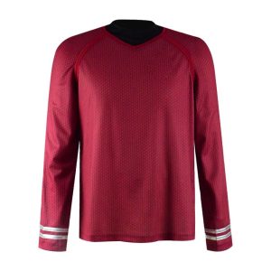 Adult Star Series Kirk/Scotty/Spock Costume Men's Spaceship Captain Officer Kirk/Scotty/Spock Cosplay Uniform Shirt (Red, X-Large)