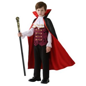 HOMELEX Child Vampire Costume for Boy Scary Halloween Red Costumes for Kids Dress Up Set
