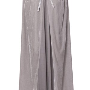 BIGXIAN Long Hooded Cloak Velvet Cape Witch Costume Halloween Costumes for Women Men (Gray, Large)