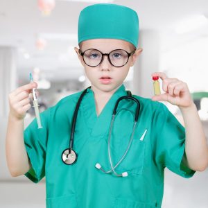 ICECUTE Doctor Scrubs for Kids,7 Pcs Scrubs Costume with Accessories,Halloween Costume for Boy Girls,3-11 Years (Green, 7-8Years)