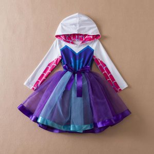 Ruikajia Tutu Costume for Girls Spider Dress Girls Cosplay Dresses (White, 3 Years)