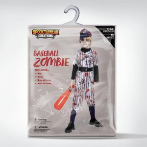 Spooktacular Creations Zombie Baseball Player Costumes for Boys, Scary Halloween Costume for Kids, Halloween Parties-S(5-7yr)