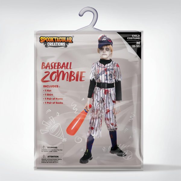 Spooktacular Creations Zombie Baseball Player Costumes for Boys, Scary Halloween Costume for Kids, Halloween Parties-S(5-7yr) - Image 3
