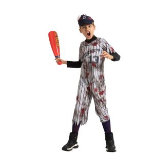 Spooktacular Creations Zombie Baseball Player Costumes for Boys, Scary Halloween Costume for Kids, Halloween Parties-S(5-7yr)