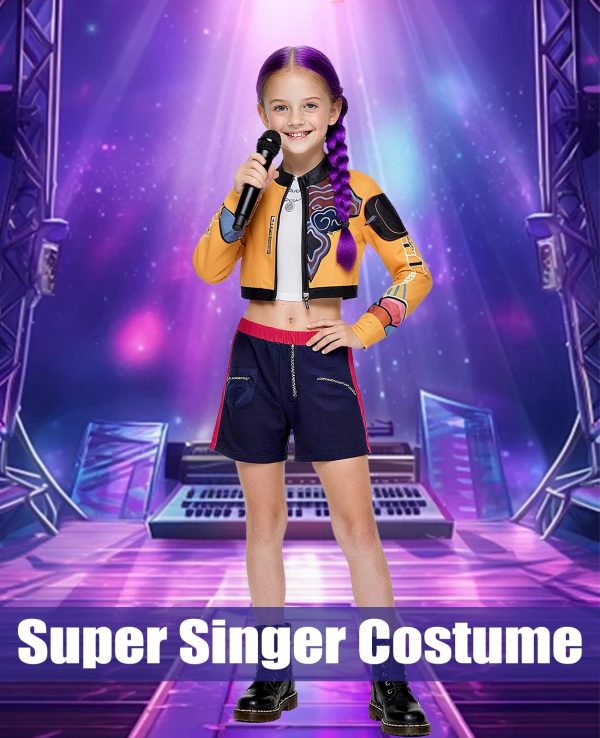 ACLGCSU Singer Costume for Girls, POP Group Costume for Kids, Halloween Stage Star Cosplay Dress Up - Image 7