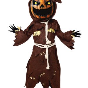 Spooktacular Creations Scary Scarecrow Costume for Kids, Halloween Costume for Boys w/Pumpkin Head, Pumpkin Outfit for Boys
