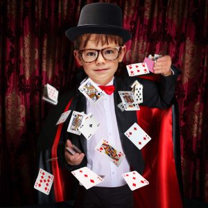 Yewong Kids Magician Costume Accessories with MagicianTop Hat Cloak Cape Wand Gloves Rabbit Puppet Magic Tricks Kit